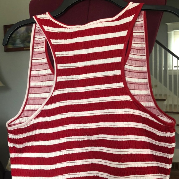 NWT CLOUD CHASER WHITE AND RED STRIPED TANK TOP - Picture 4 of 4